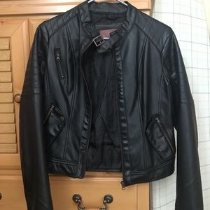 Thrifted faux leather jacket
